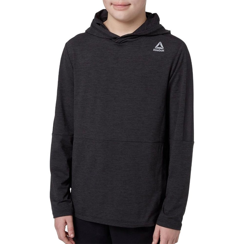Reebok Sport Kids 24/7 Jersey Hoody Lightweight Pullover Medium 10-12 Black